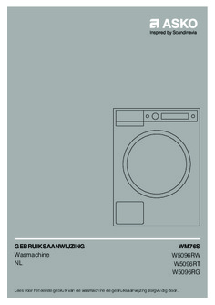 Gebruiksaanwijzing ASKO wasmachine grafiet W5096RG