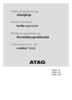 Gebruiksaanwijzing ATAG afzuigkap wand WS90292IM