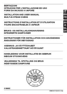 Gebruiksaanwijzing BERTAZZONI combi stoomoven inbouw F457PROVTX