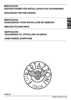 Gebruiksaanwijzing BERTAZZONI stoomoven inbouw FMOD6117VTB1