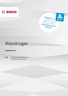 Gebruiksaanwijzing BOSCH droger warmtepomp WQG245DCFG