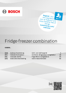 Gebruiksaanwijzing BOSCH koelkast inbouw KIN96ADC0