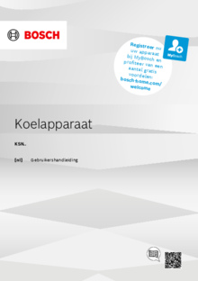Gebruiksaanwijzing BOSCH koelkast zilver KSN36VCCG