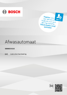 Gebruiksaanwijzing BOSCH vaatwasser verhoogd inbouw SBD6ECX21E