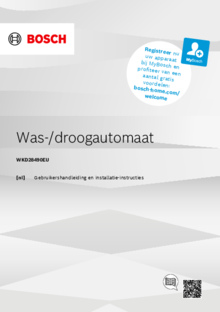 Gebruiksaanwijzing BOSCH was droogcombinatie inbouw WKD28490EU