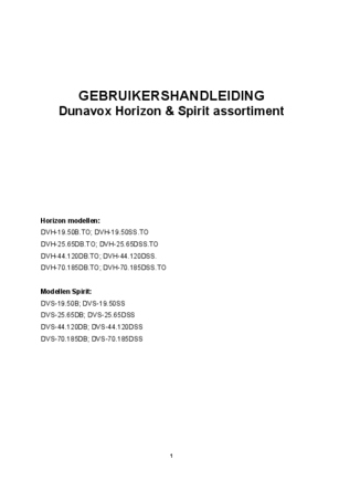 Gebruiksaanwijzing DUNAVOX wijnkoelkast inbouw rvs HORIZON DVH 70.185DSS.TO