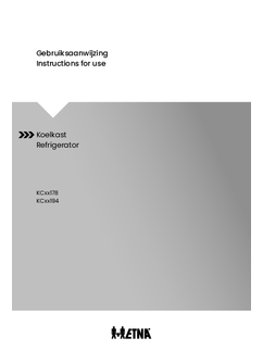 Gebruiksaanwijzing ETNA koelkast inbouw KCD9178CNF