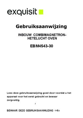 Gebruiksaanwijzing EXQUISIT combi magnetron inbouw EBM4543 30