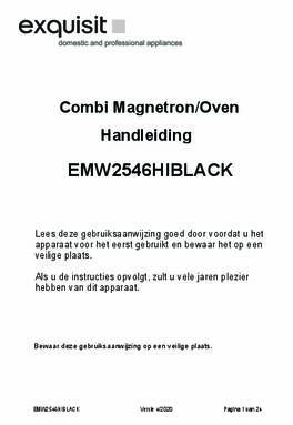 Gebruiksaanwijzing EXQUISIT combi magnetron inbouw EMW2546HIBLACK