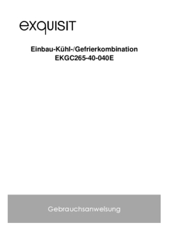 Gebruiksaanwijzing EXQUISIT koelkast inbouw EKGC265 40 040E