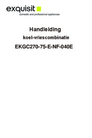 Gebruiksaanwijzing EXQUISIT koelkast inbouw EKGC270 75 E NF 040E