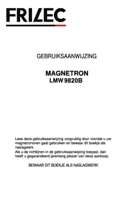 Gebruiksaanwijzing FRILEC magnetron LMW9820B