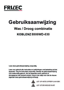 Gebruiksaanwijzing FRILEC was droogcombinatie KOBLENZ8806WD 030