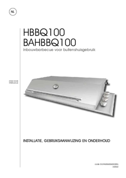 Gebruiksaanwijzing ILVE barbecue inbouw HBBQ100