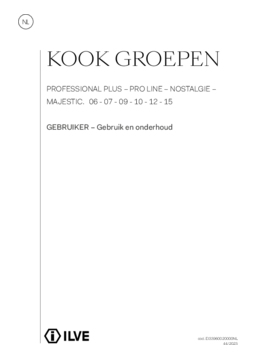 Gebruiksaanwijzing ILVE fornuis inductie mat grafiet PI096NE3 MG