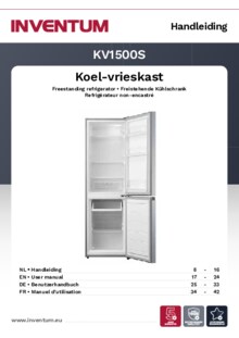 Gebruiksaanwijzing INVENTUM koelkast KV1500S