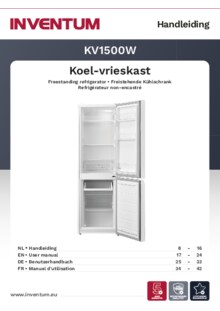 Gebruiksaanwijzing INVENTUM koelkast KV1500W