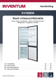 Gebruiksaanwijzing INVENTUM koelkast KV1880B