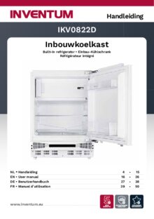 Gebruiksaanwijzing INVENTUM koelkast onderbouw IKV0822D