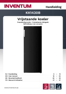 Gebruiksaanwijzing INVENTUM koelkast zwart KK1430B