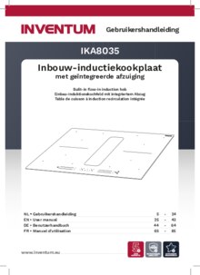 Gebruiksaanwijzing INVENTUM kookplaat inductie inbouw IKA8035