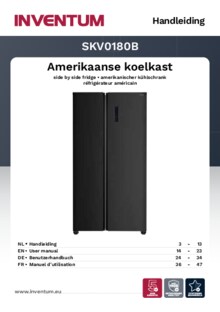 Gebruiksaanwijzing INVENTUM side by side koelkast SKV0180B