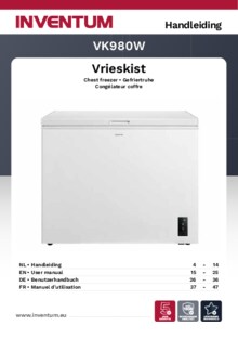 Gebruiksaanwijzing INVENTUM vrieskist VK980W