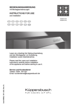 Gebruiksaanwijzing KUPPERSBUSCH kookplaat inductie inbouw KIG6850.0SR DBA