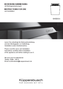 Gebruiksaanwijzing KUPPERSBUSCH vaatwasser inbouw G4320.0V