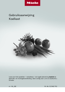 Gebruiksaanwijzing MIELE koelkast K 4323 DD WS