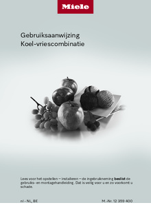 Gebruiksaanwijzing MIELE koelkast KFN 4375 CD WS
