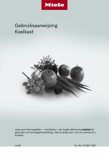 Gebruiksaanwijzing MIELE koelkast inbouw K7448C
