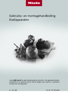 Gebruiksaanwijzing MIELE koelkast onderbouw KU7015D