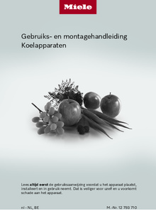 Gebruiksaanwijzing MIELE koelkast onderbouw KU7030D