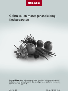 Gebruiksaanwijzing MIELE koelkast onderbouw KU7035D