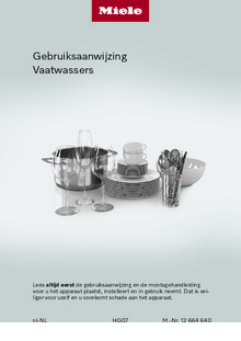 Gebruiksaanwijzing MIELE vaatwasser inbouw G 5467 SC VI XXL