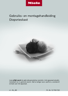 Gebruiksaanwijzing MIELE vrieskast onderbouw FNUS7040D