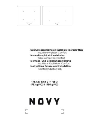 Gebruiksaanwijzing NOVY kookplaat inductie 1753 G1
