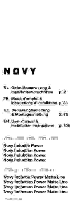 Gebruiksaanwijzing NOVY kookplaat inductie mat zwart 1768 G1