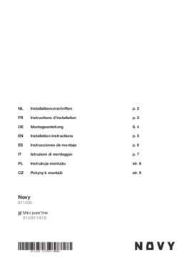 Gebruiksaanwijzing NOVY recirculatie startset 811400
