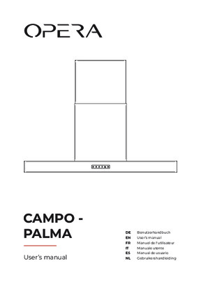 Gebruiksaanwijzing OPERA afzuigkap wand Palma WPA090B1