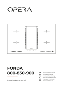 Gebruiksaanwijzing OPERA inductie kookplaat met afzuiging inbouw DFO83C121 Fonda 830