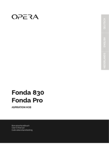 Gebruiksaanwijzing OPERA inductie kookplaat met afzuiging inbouw DFP83C240 Fonda Pro 830