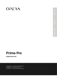 Gebruiksaanwijzing OPERA inductie kookplaat met afzuiging inbouw DPP83B20 PRIMA PRO 830