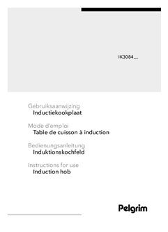 Gebruiksaanwijzing PELGRIM kookplaat inbouw inductie IK3084