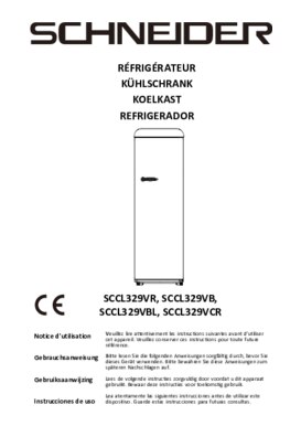 Gebruiksaanwijzing SCHNEIDER koelkast SCCL329VCR