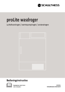 Gebruiksaanwijzing SCHULTHESS droger afvoer TOPLINE PRIME LUCHTAFVOER