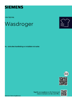 Gebruiksaanwijzing SIEMENS droger warmtepomp WR47B2C9NL