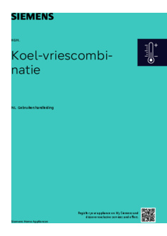 Gebruiksaanwijzing SIEMENS koelkast blacksteel KG36NVXBG