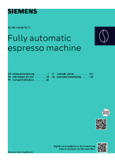 Gebruiksaanwijzing SIEMENS koffiemachine TQ727EF5